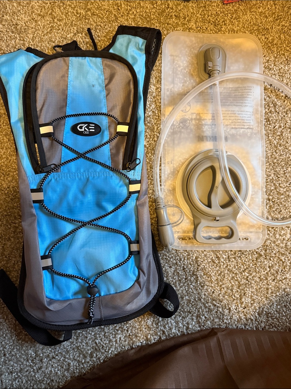 CKE Blue and Gray Hydration Pack/hiking bag